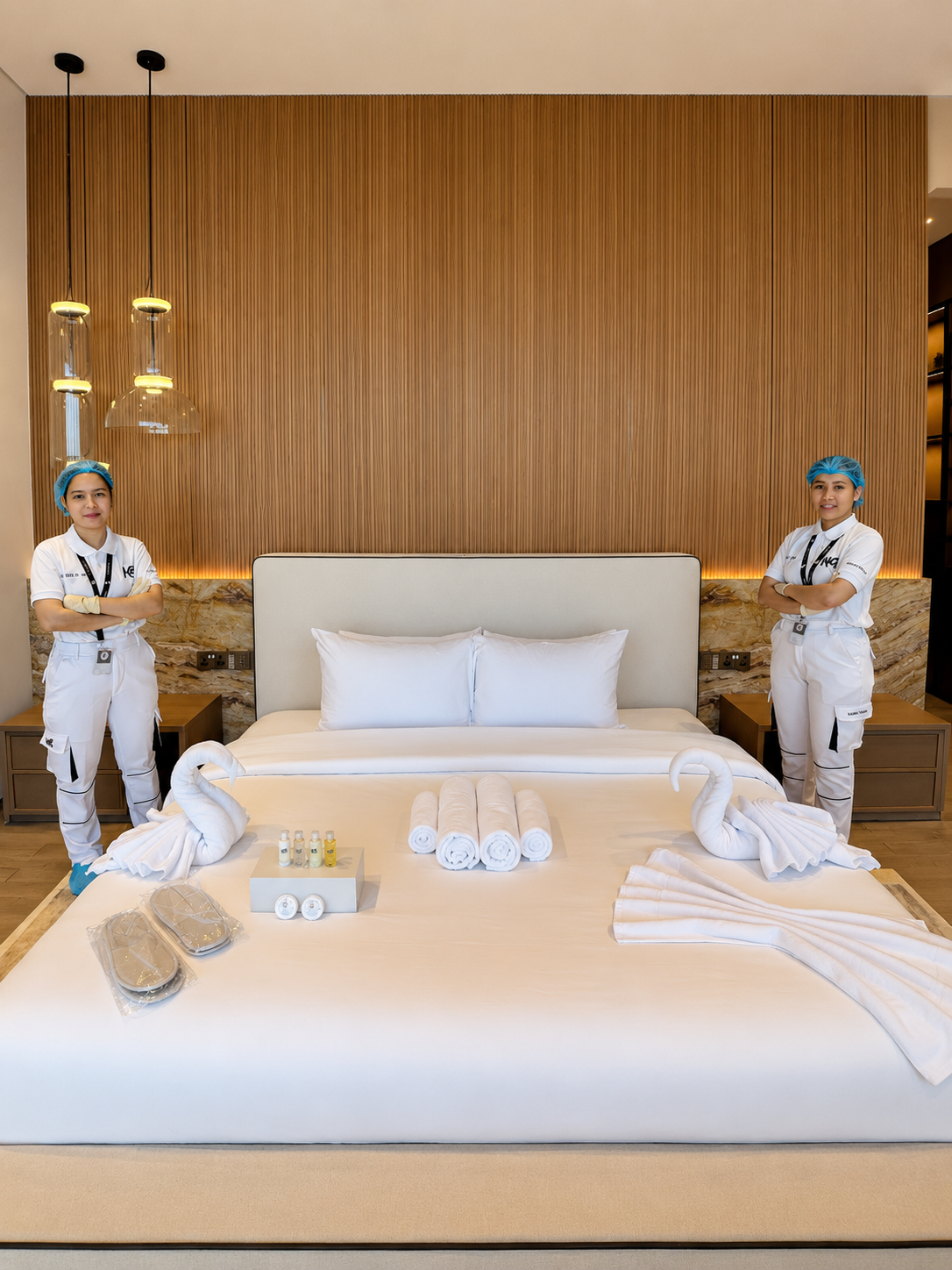 Ustay housekeeping team preparing a managed residence